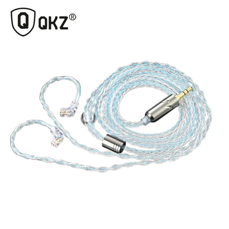 QKZ T1 200 Core 8 brins OFC cuivre argent plaqué écouteur câble de mise à niveau KZ C broche QDC bro