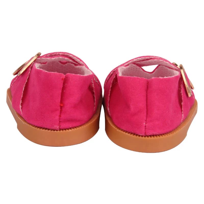 Chaussures de poupée en cuir pour fille américaine, 7 cm, 18 pouces, Double cœurs, bottes pour bébé 
