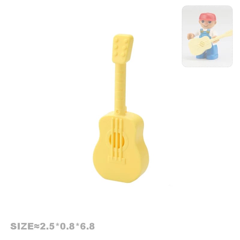 Grands blocs de construction, accessoires cheval à bascule, guitare, gâteau lithotripsie, chariot po