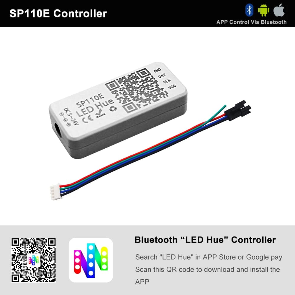 Mini contrôleur Led intelligent Bluetooth SP110E, pour WS2812(WS2812B) WS2811 SK6812 WS2815 WS2813 R