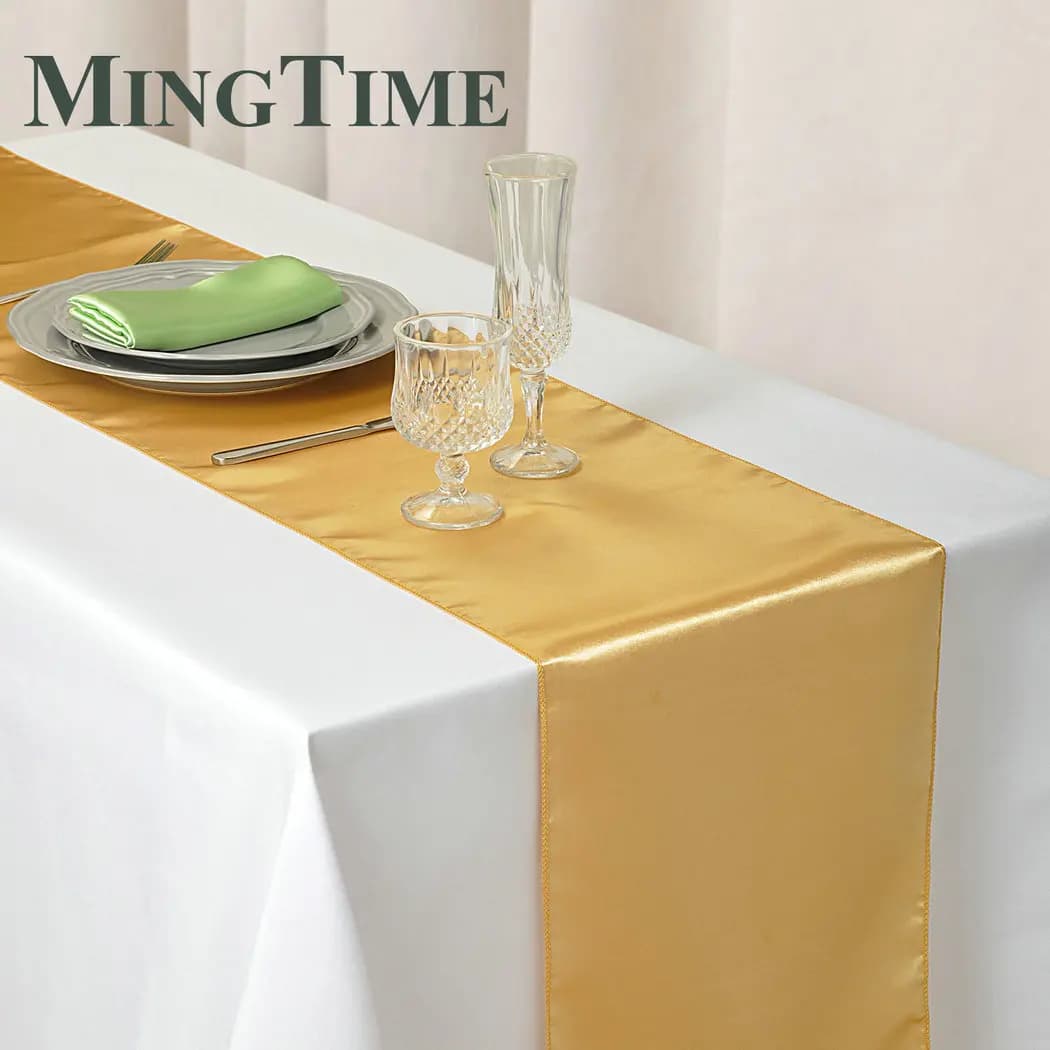 Chemin de Table en Satin 30cm X 275cm, fourniture de fête de mariage, maison de noël, café moderne, 