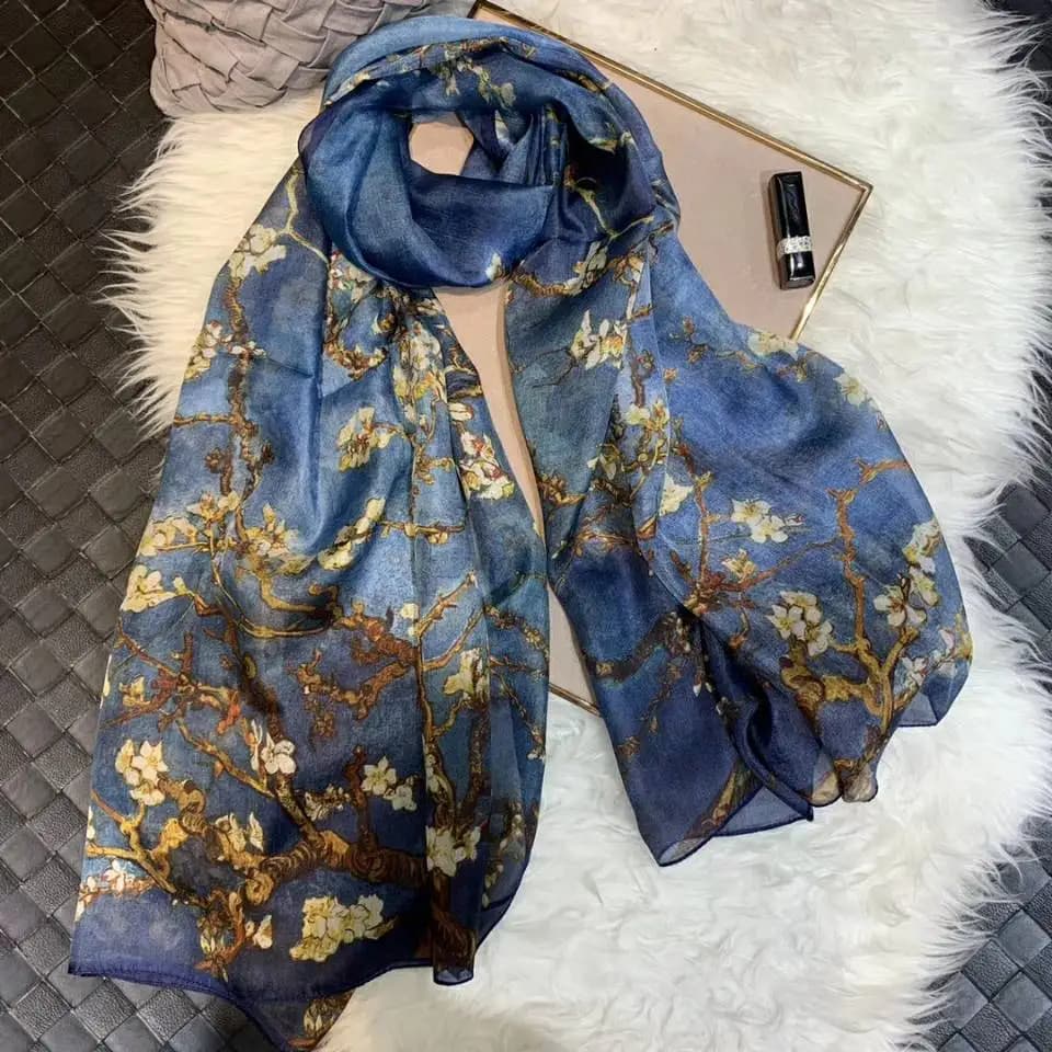 BYSIFA – foulard en soie ultraléger pour femme, écharpe longue de marque, nouveau Design, motif dent