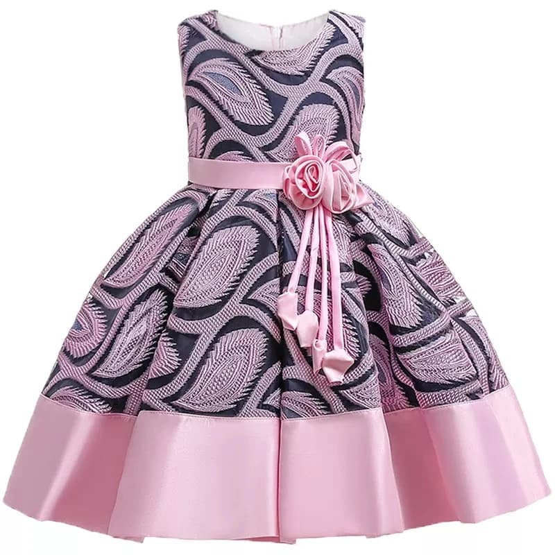 Robe à rayures à fleurs pour petites filles, robes de fête de mariage à fleurs, robe de princesse de