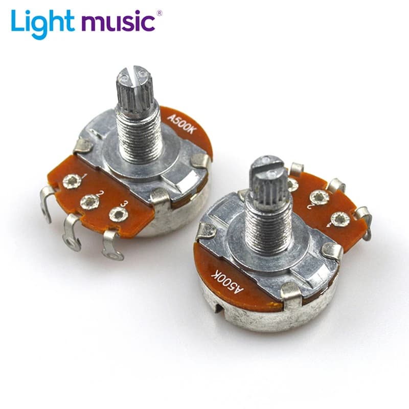 2 pièces A500K/B500K guitare électrique 15mm 18mm arbre fendu potentiomètre conique linéaire Volume 