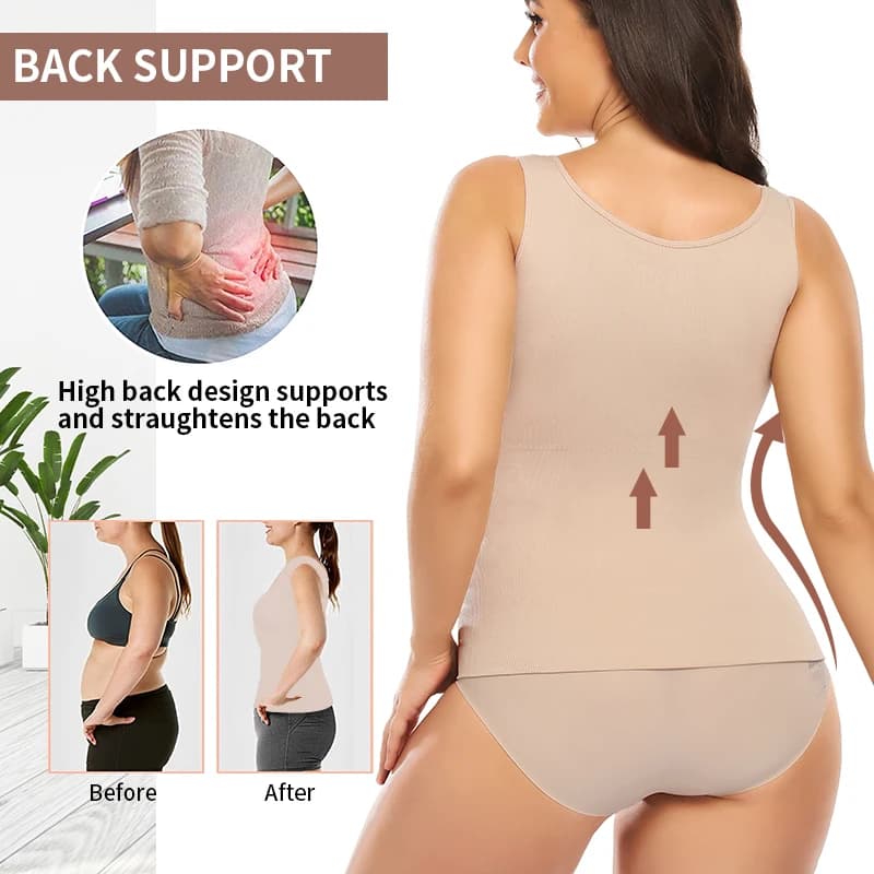 Caraco gainant pour femmes avec soutien-gorge intégré, contrôle du ventre, Camisole, débardeur, sous