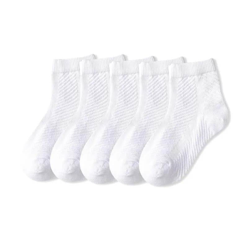 Enfants coton chaussettes été mince respirant tricot maille doux solide blanc mode garçon fille bébé