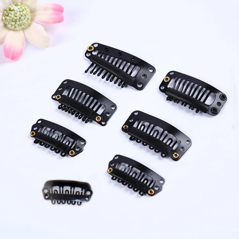 50pcs 2.3cm-3.6cm couleur marron noir perruque Clips Snap Clip pour Extension de cheveux perruque tr