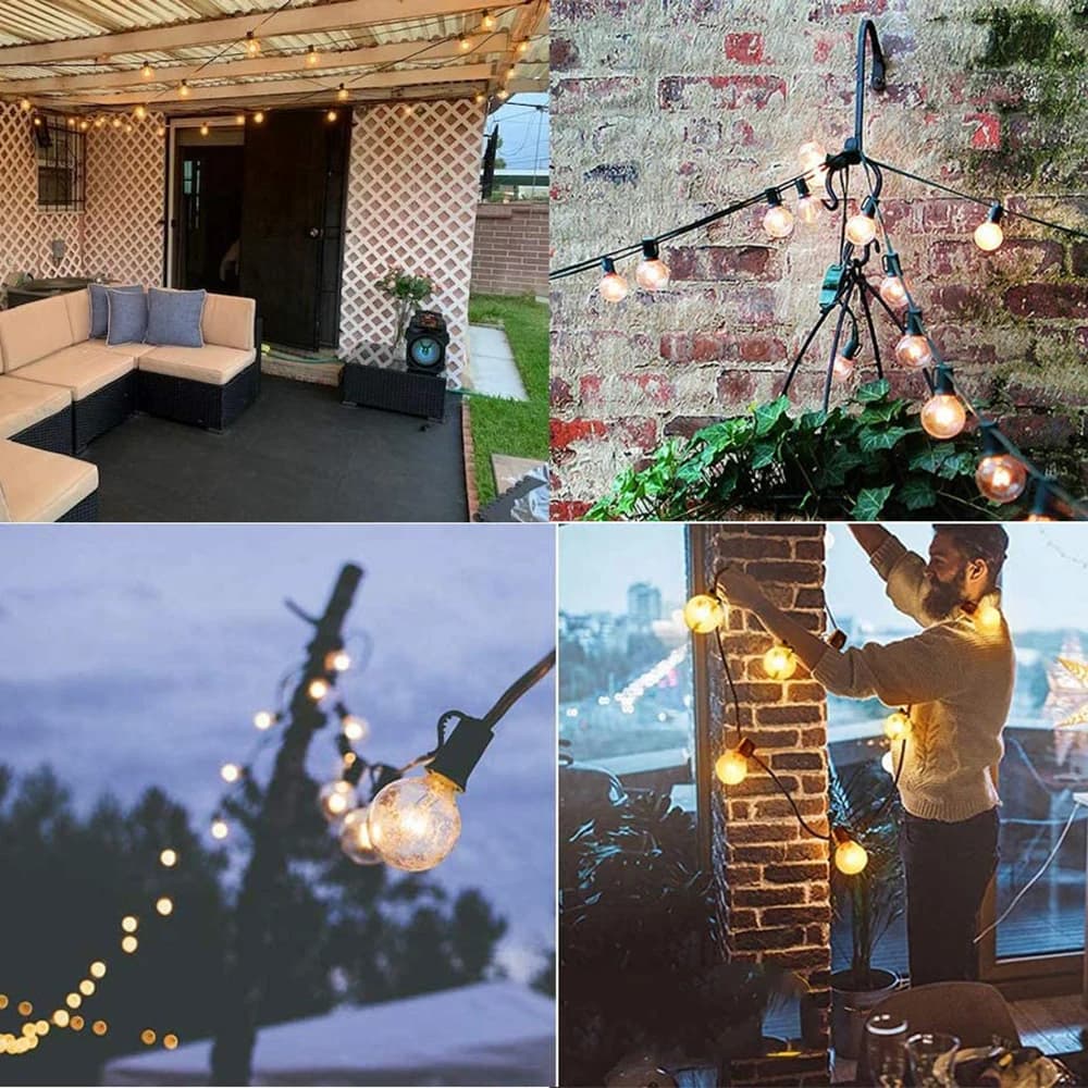 Guirlande lumineuse LED d'extérieur G40, guirlande de fête, ampoules Globe à intensité variable, lam
