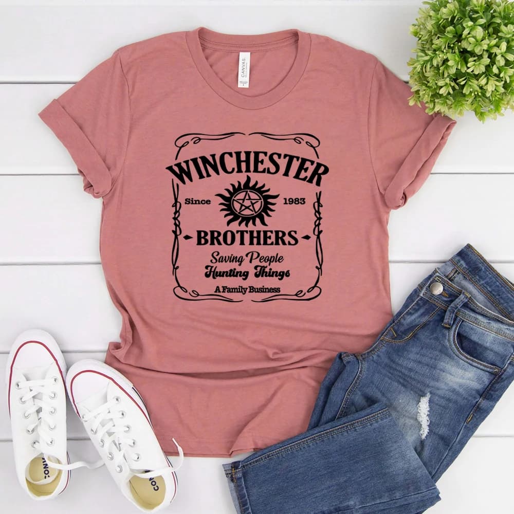 T-shirt inspiré de la série télévisée Winchester Brothers, chemise naturelle, chemises esthétiques v