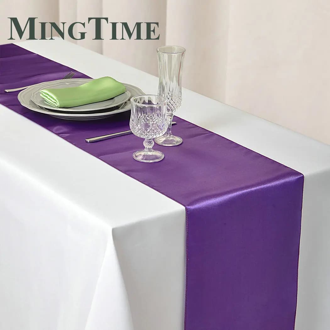 Chemin de Table en Satin 30cm X 275cm, fourniture de fête de mariage, maison de noël, café moderne, 