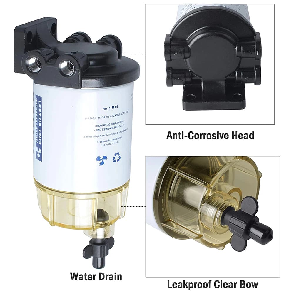 Ensemble de filtre séparateur d'eau et de carburant S3213, Compatible avec moteur hors-bord Mercury 
