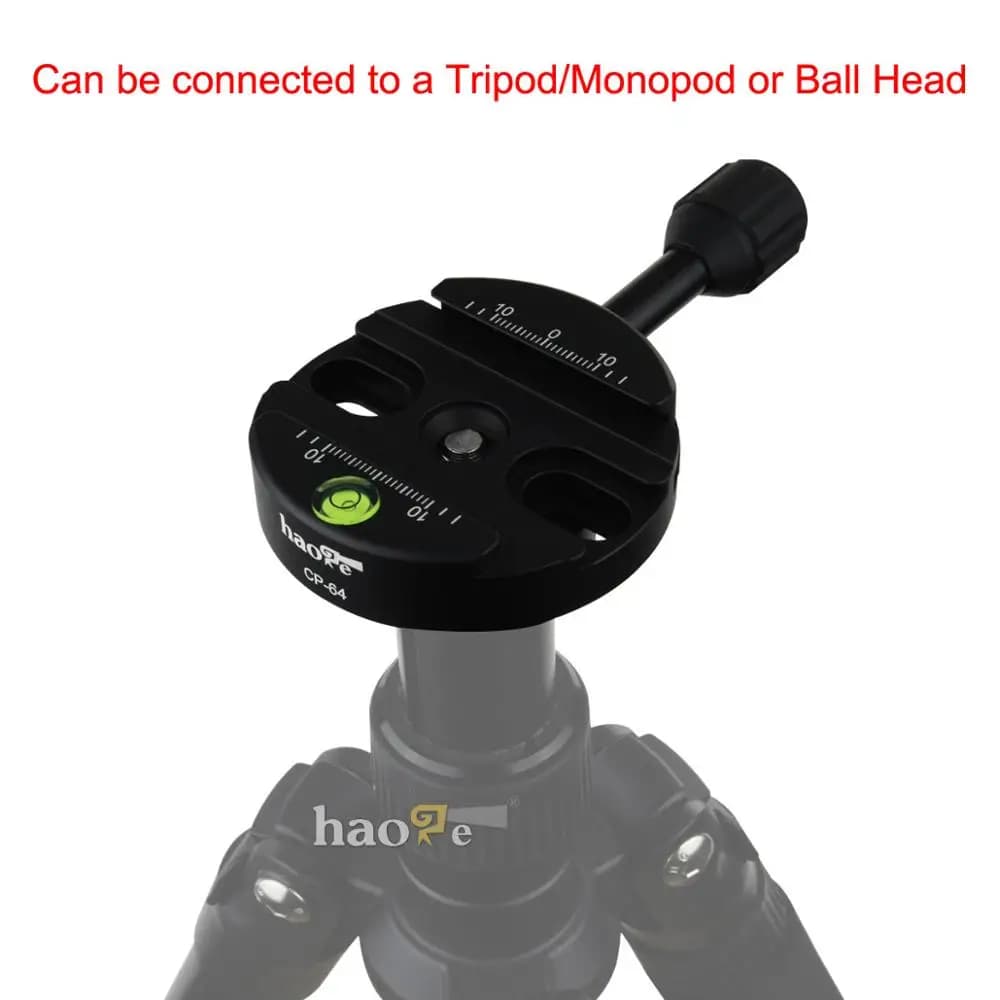 Haoge – support adaptateur de pince à vis 64mm, pour plaque QR à dégagement rapide, appareil photo, 