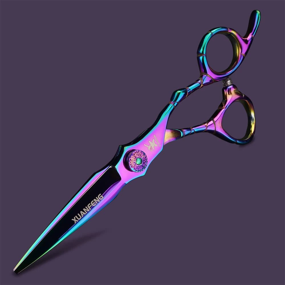 Ciseaux à cheveux professionnels à poignée musculaire de 6 pouces pour stylistes-cisailles de coiffu