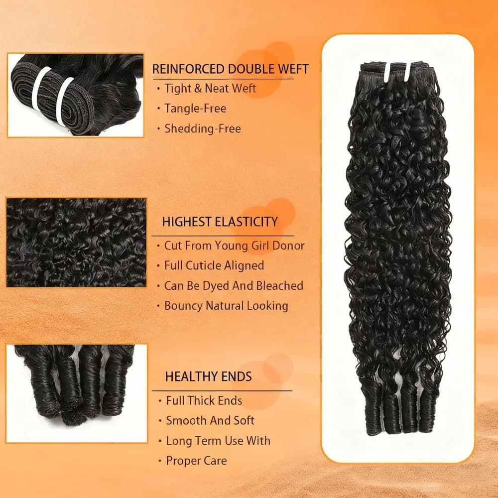 Extensions de cheveux humains bouclés birmans 12A, ondulés effet eau, 3 ou 4 paquets, cheveux bruts,