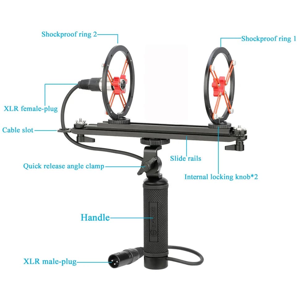 BOYA BY-WS1000 Microphones système de Suspension de pare-brise pour micro de fusil pour Canon Nikon 