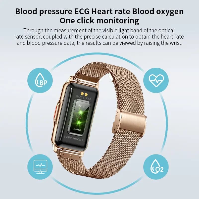 LIGE Montre Intelligente Femmes Plein Écran Tactile Bluetooth Appel IP67 Étanche Sport Fitness Track