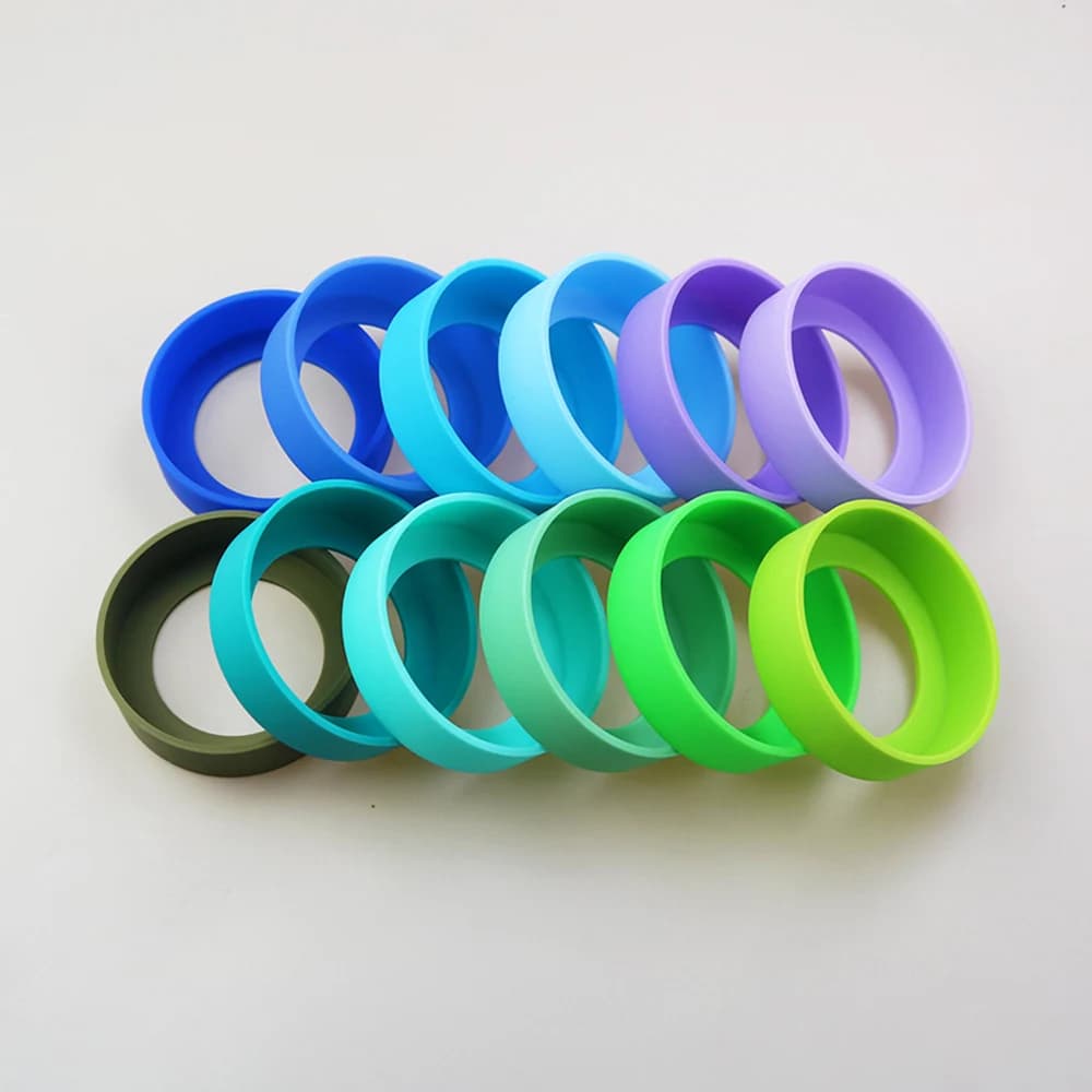 Couvercle inférieur de tasse en Silicone, 28 couleurs, 7.5CM, 75MM, anneau inférieur de tasse, manch