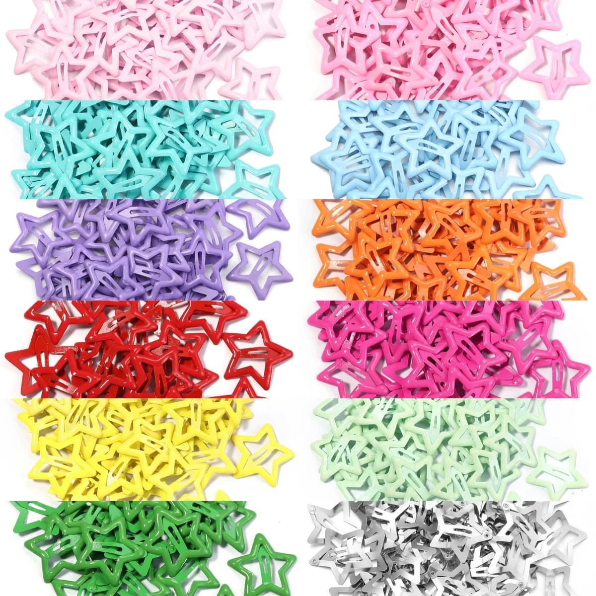 50 pcs/lot métal coloré enfants BB pinces à cheveux Y2K étoile pinces à cheveux pour pince à cheveux