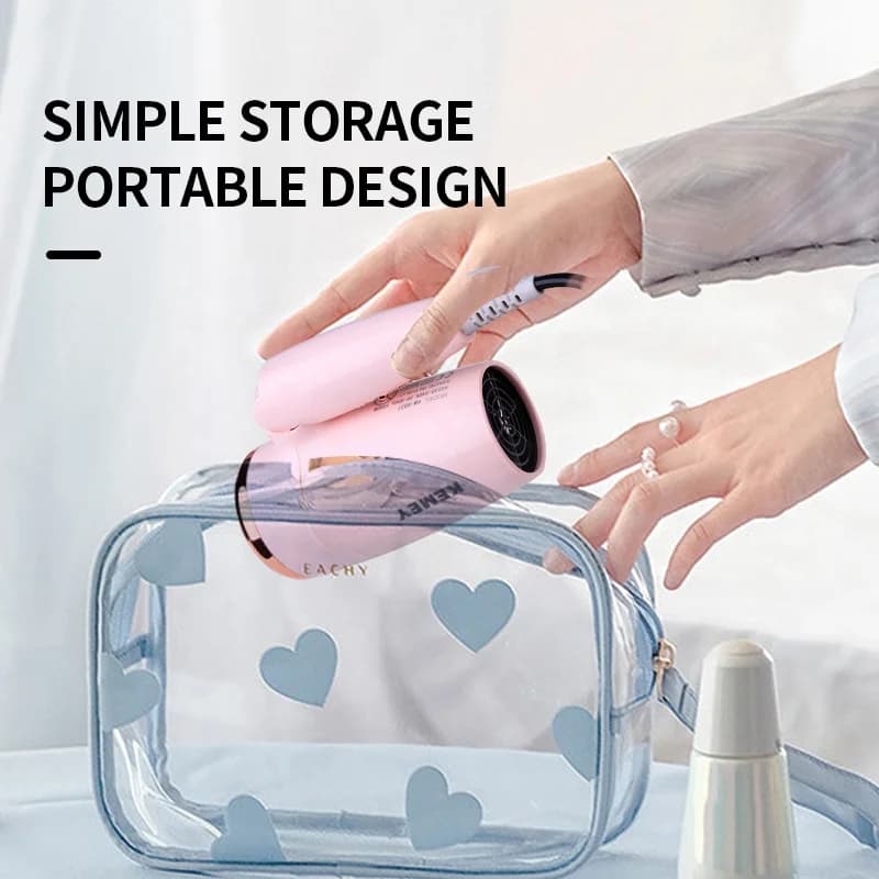 Kemei sèche-cheveux Compact pliable à poignée Portable souffleur à faible bruit sèche-cheveux vent c