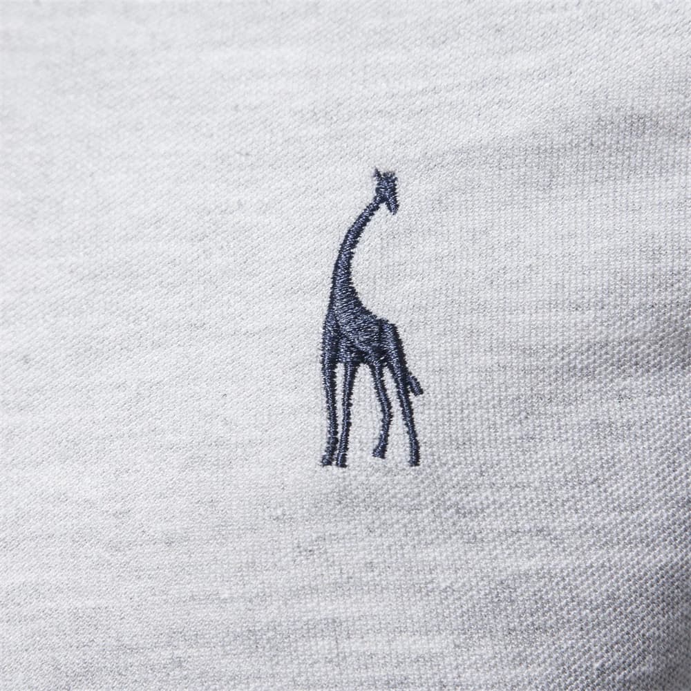 AIOPESON-Polo Brodé de Cerf à Manches sulfpour Homme, Vêtement Solide pour Document, Social et Busin