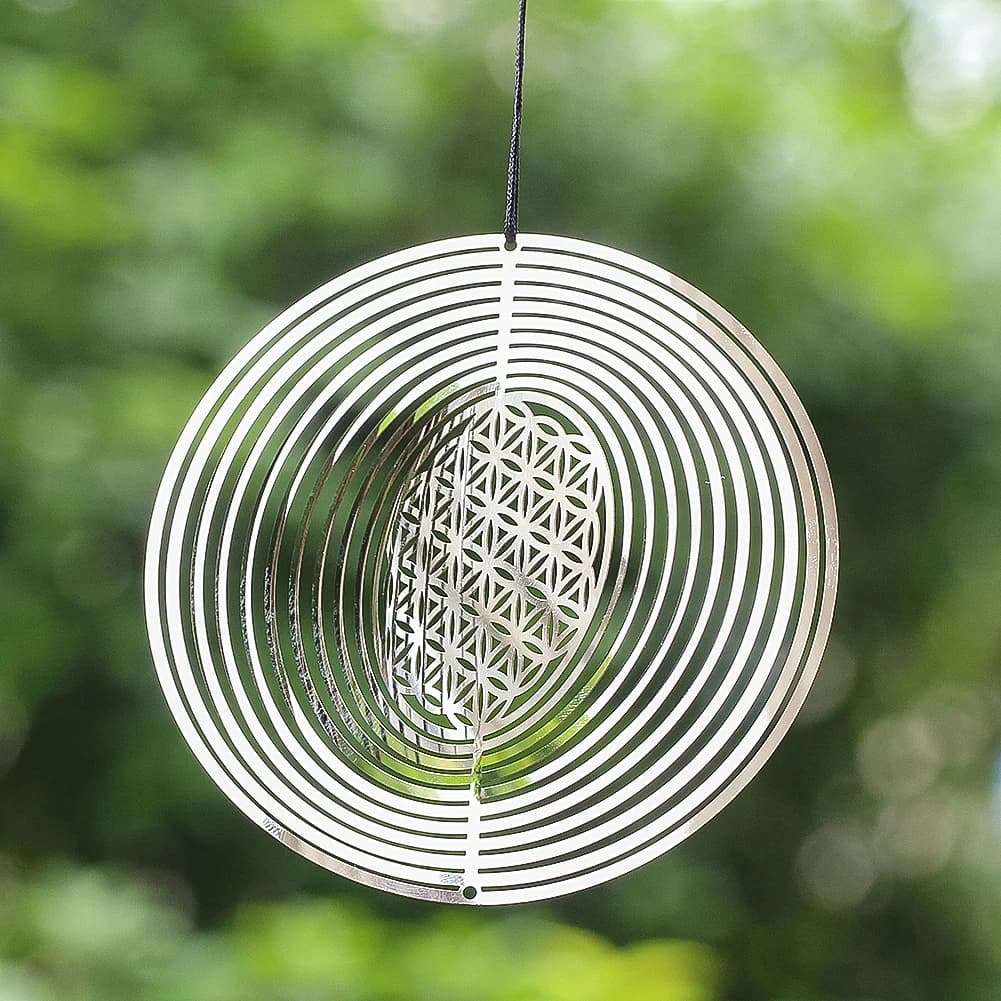 Mandala 3D Wind Spinner, Fleur de vie, Pièces tendance, Miroir, Attrape-réflexion, Yoga, Méditation,