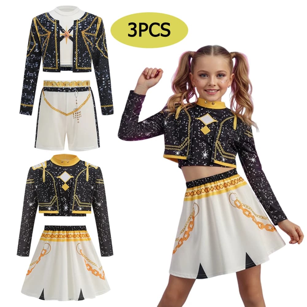 Ensemble de 3 pièces pour filles, Costume de Cosplay, vêtements à la mode, spectacle sur scène, jeu 
