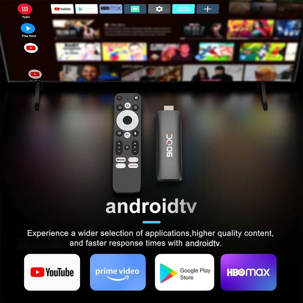 DQ06 ATV Mini clé TV Android12 Allwinner H618 Quad Core Cortex A53 prise en charge 8K vidéo 4K Wifi6