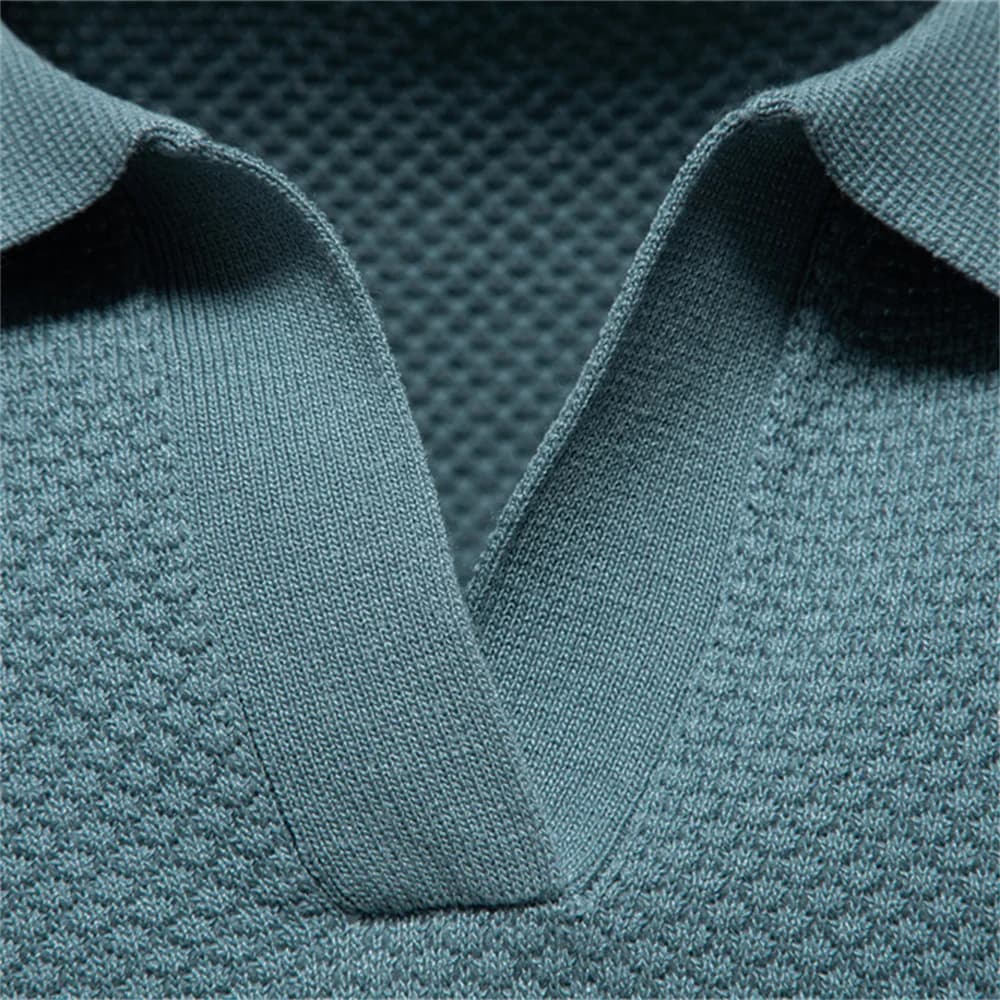 2025 nouveau été Premium couleur unie hommes Polo de Golf pour col tissu respirant Social haut décon