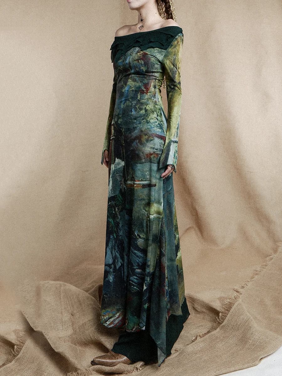 REDDACHIC-Ensemble de Robe Longue Cincher pour Femme, Imprimé Esthétique, Robe une Pièce, Porte-Jarr