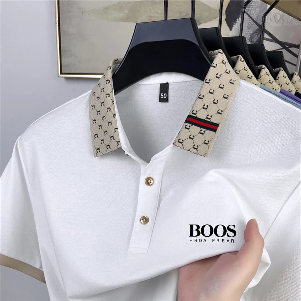 Chemise polo à manches courtes en soie de mûrier, nouveau style d'été pour hommes, tendance et décon