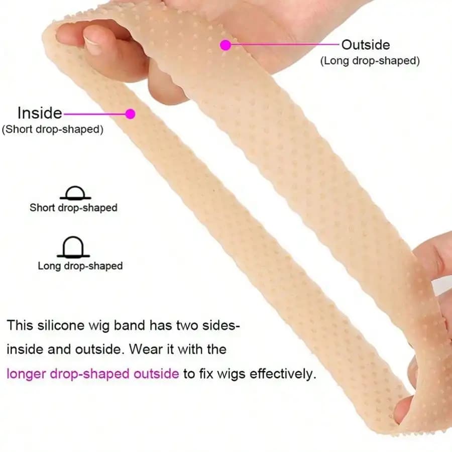 1 pièce par paquet silicone élastique perruque poignée bandeau sport yoga résistant à la sueur antid