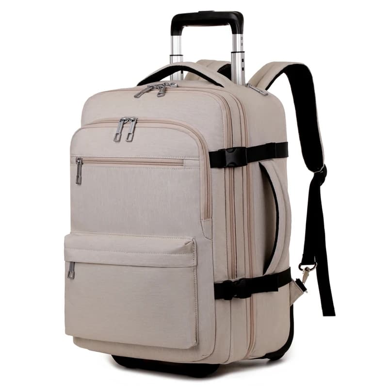 Sac à dos roulant bagage à main, sac à dos de voyage pour ordinateur portable avec roulettes pour ho