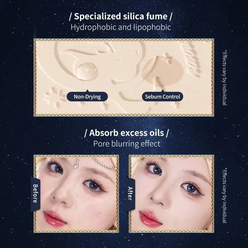 Maquillage professionnel fleur connaît clair de lune sirène mat doux Compact poudre contrôle de l'hu
