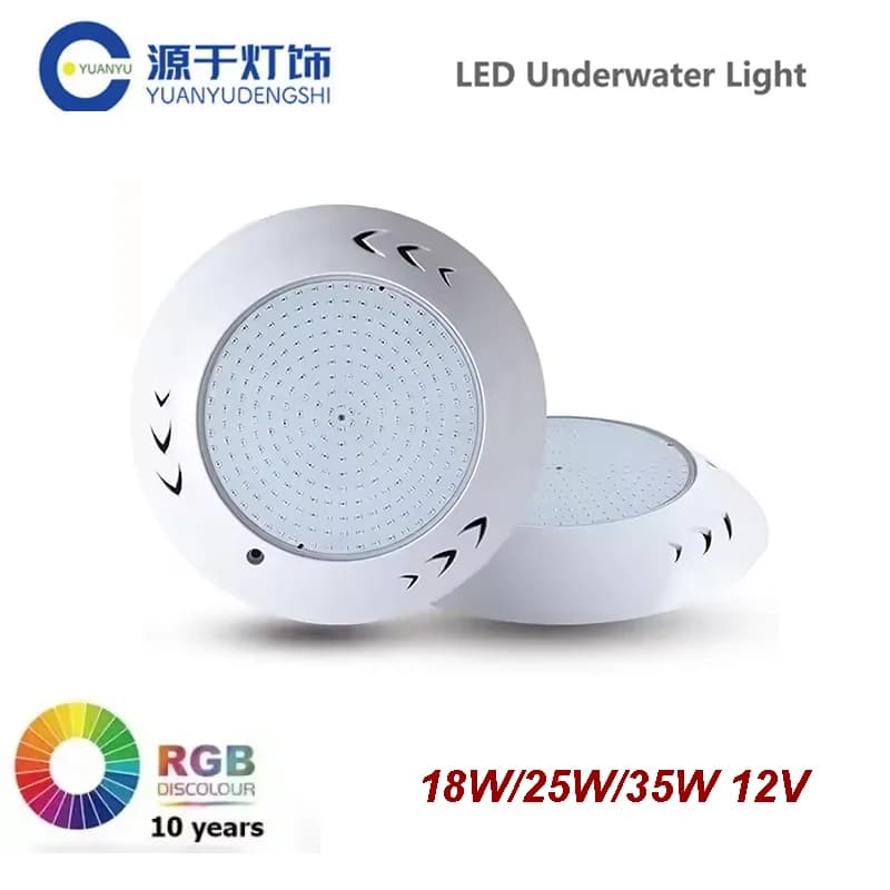 Lumière sous-marine 18W 24W 30W 35W 42W, projecteur de piscine RGB plat rempli de résine AC 12V, écl