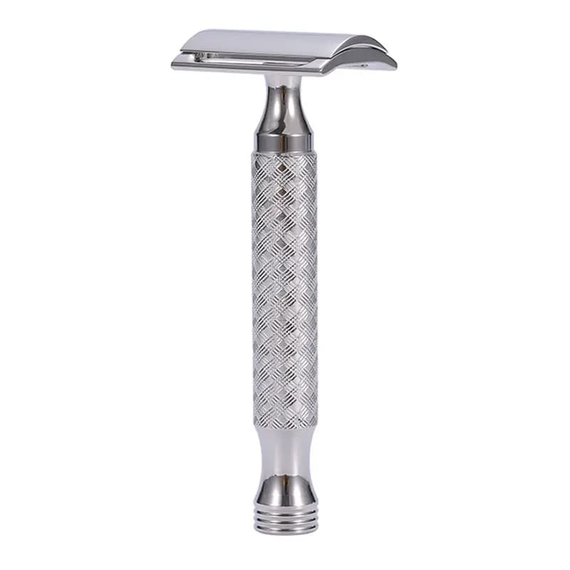 Rasoir manuel en acier inoxydable pour homme, rasoir de sécurité classique à double tranchant, CNC S