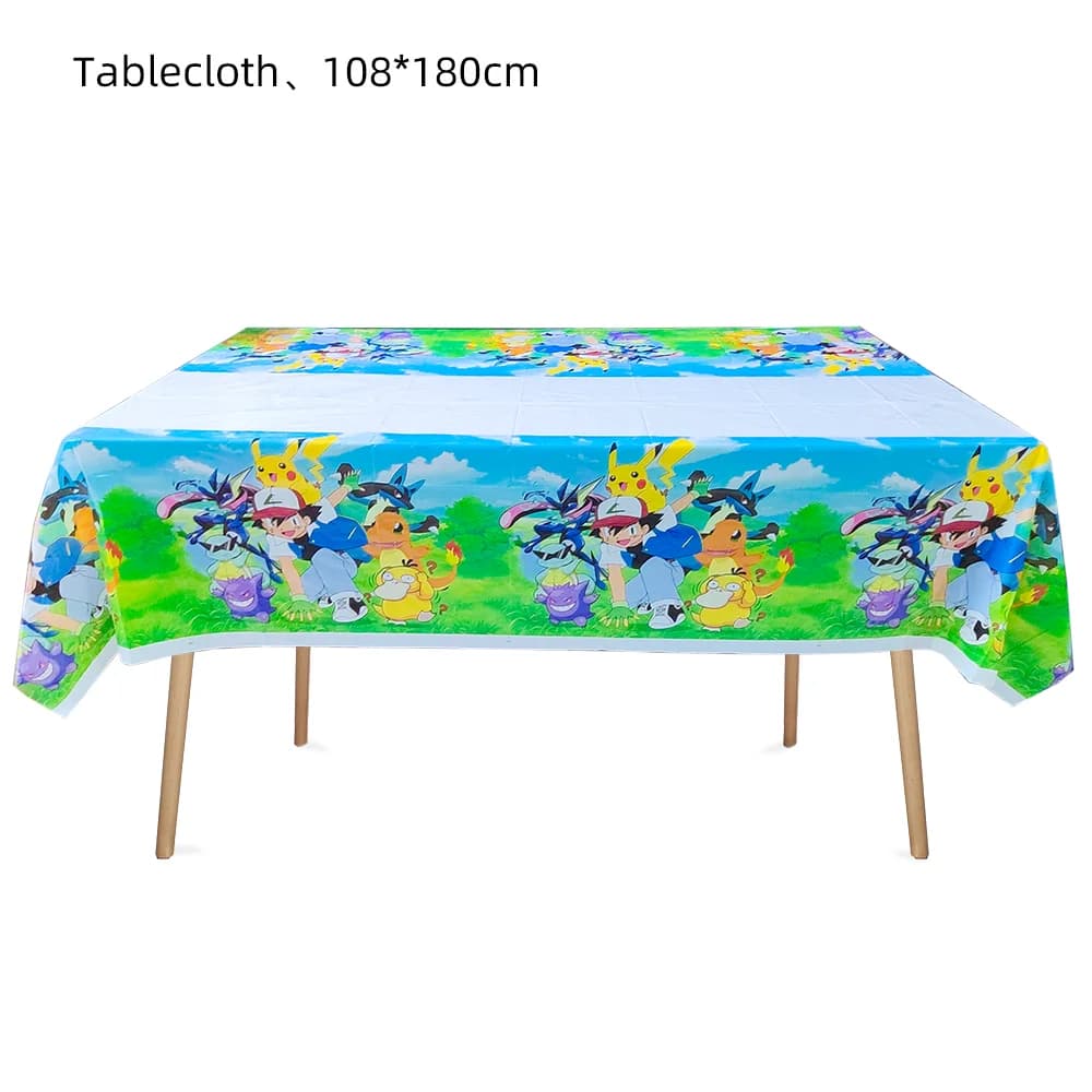 Nappe Pokemon, décorations de fête d'anniversaire, vaisselle jetable pour réception-cadeau pour bébé