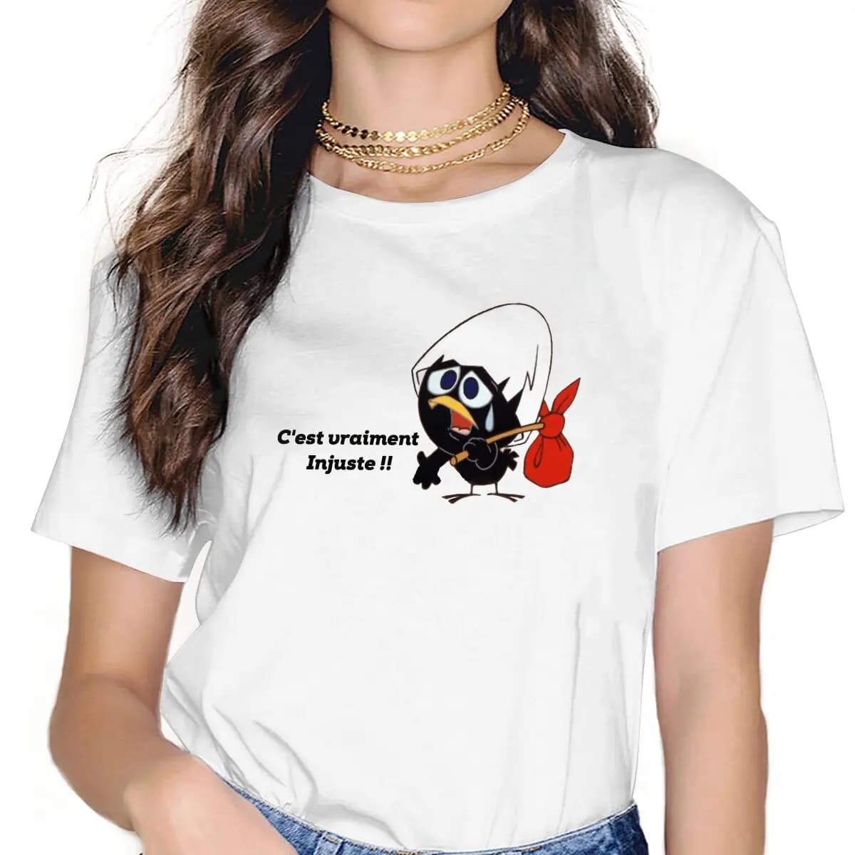 Calimero Anime Go-T-shirt ras du cou unisexe, vêtements d'été, Harajuku