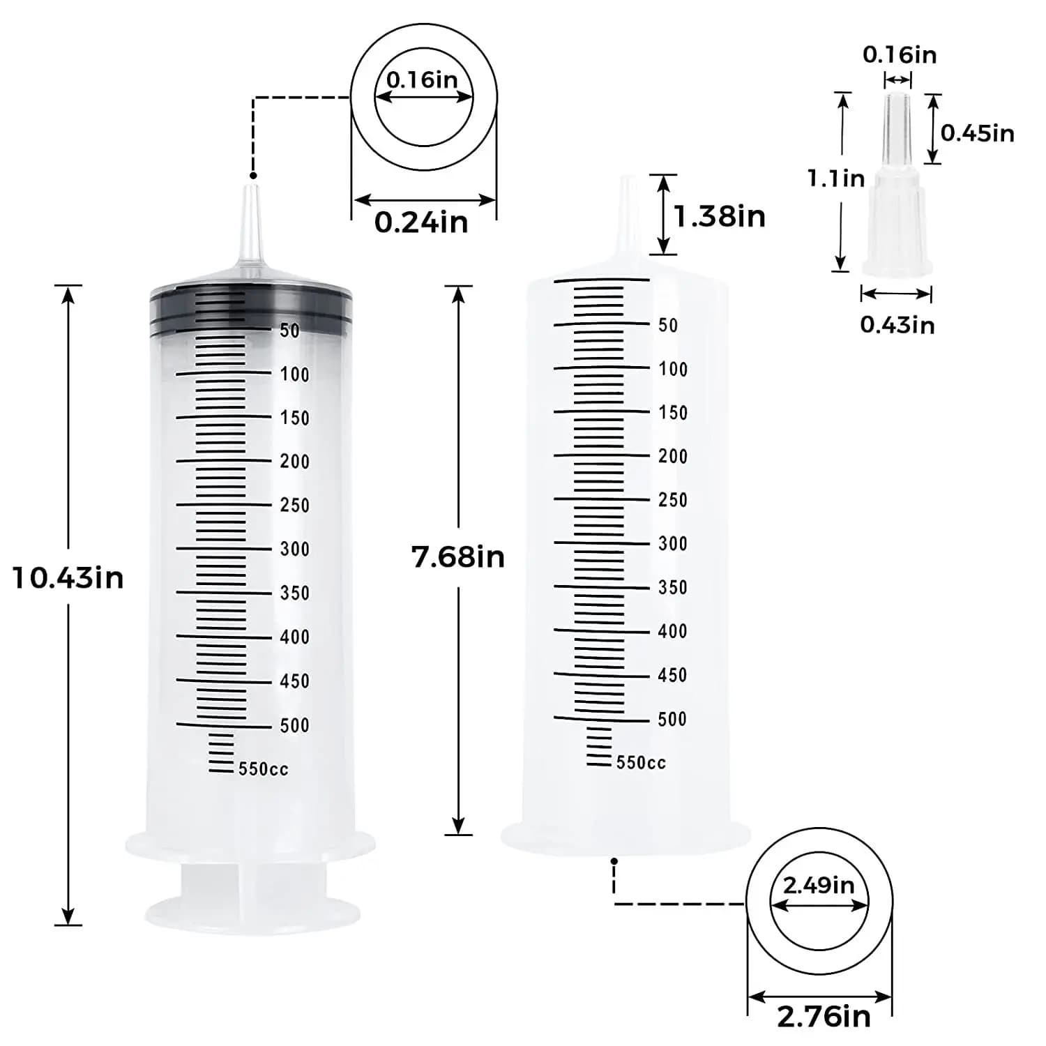 Seringue multifonction 100ml-550ml, grande capacité avec pompe à tuyau de 100cm, injecteur lavable d