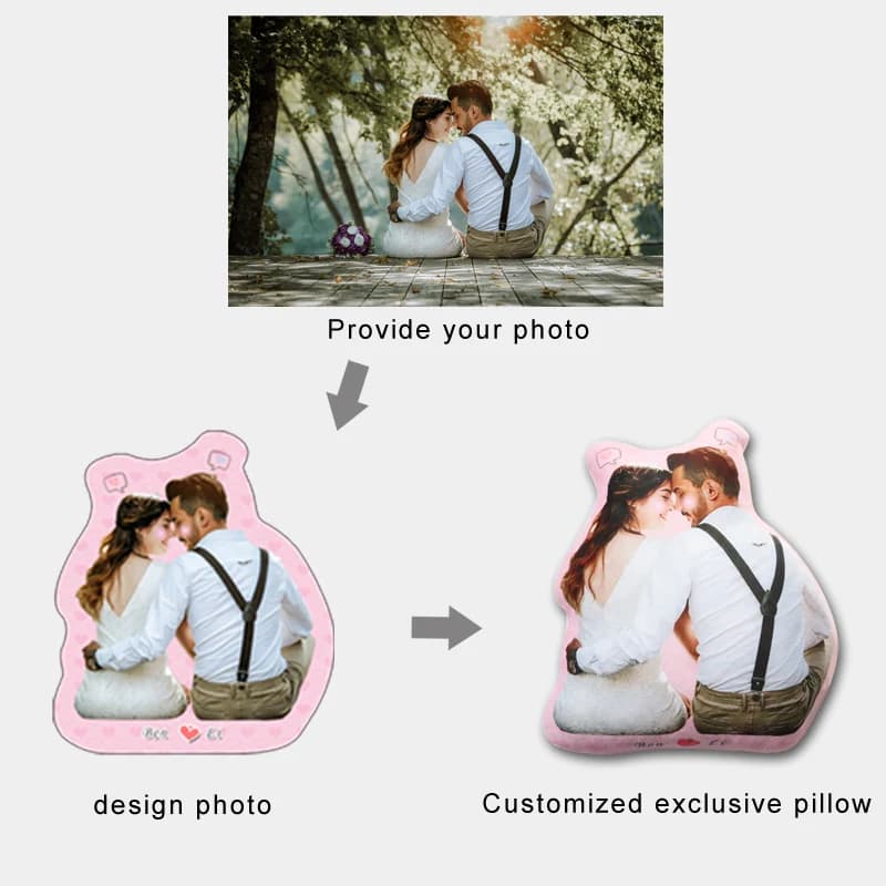 Coussin humanoïde avec Photo personnalisée, bricolage, oreiller de Couple en peluche pour petit ami,