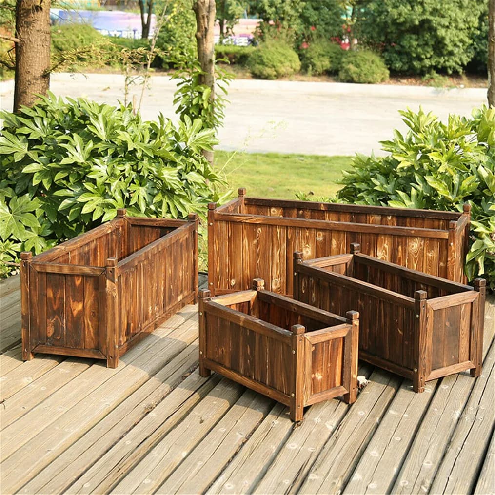 Pot de fleurs en bois suréWerd'intérieur et d'extérieur, jardinière d'herbes végétales, présentoir d