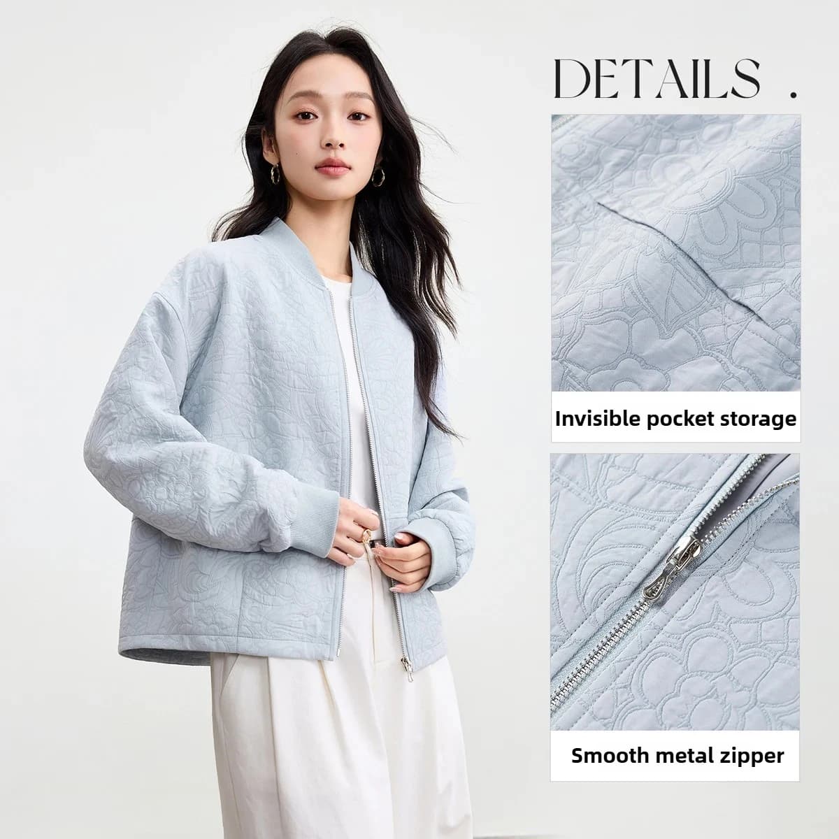 Veste de baseball femme SENTUBILA Automne Hiver 2026 Nouvelle Collection – Manteau décontracté avec 