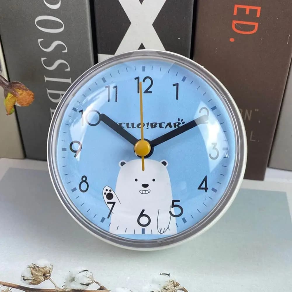 Mini ventouse horloge murale salle de bain Anti-buée étanche 7cm cuisine toilette petite horloge de 