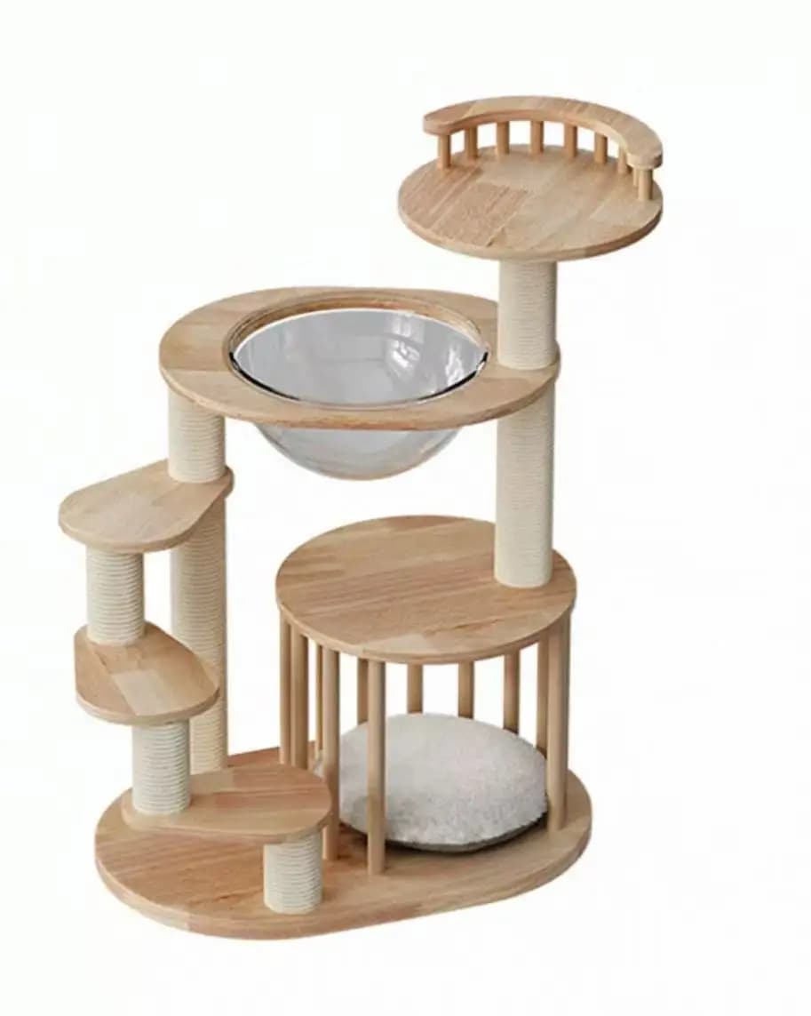 Maison pour chat en bois, durable, multifonctionnelle, nouvelle capsule spatiale inspirée pour les c