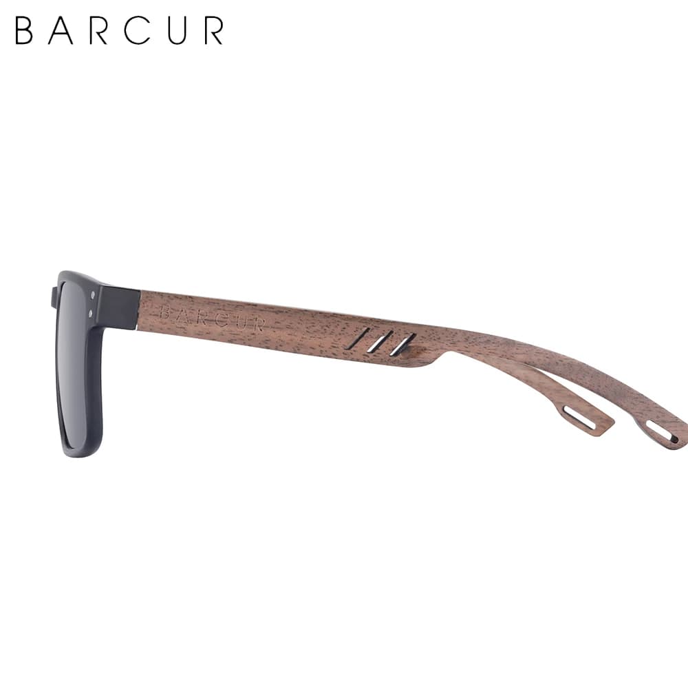 BARCUR hommes lunettes de soleil pour hommes marque concepteur naturel noyer bois lunettes de soleil