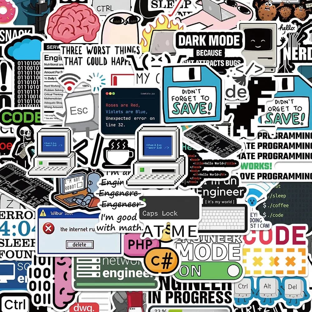 10/30/50pcs Autocollants de programmation drôles Java Cloud Language Internet Stickers DIY Skateboar