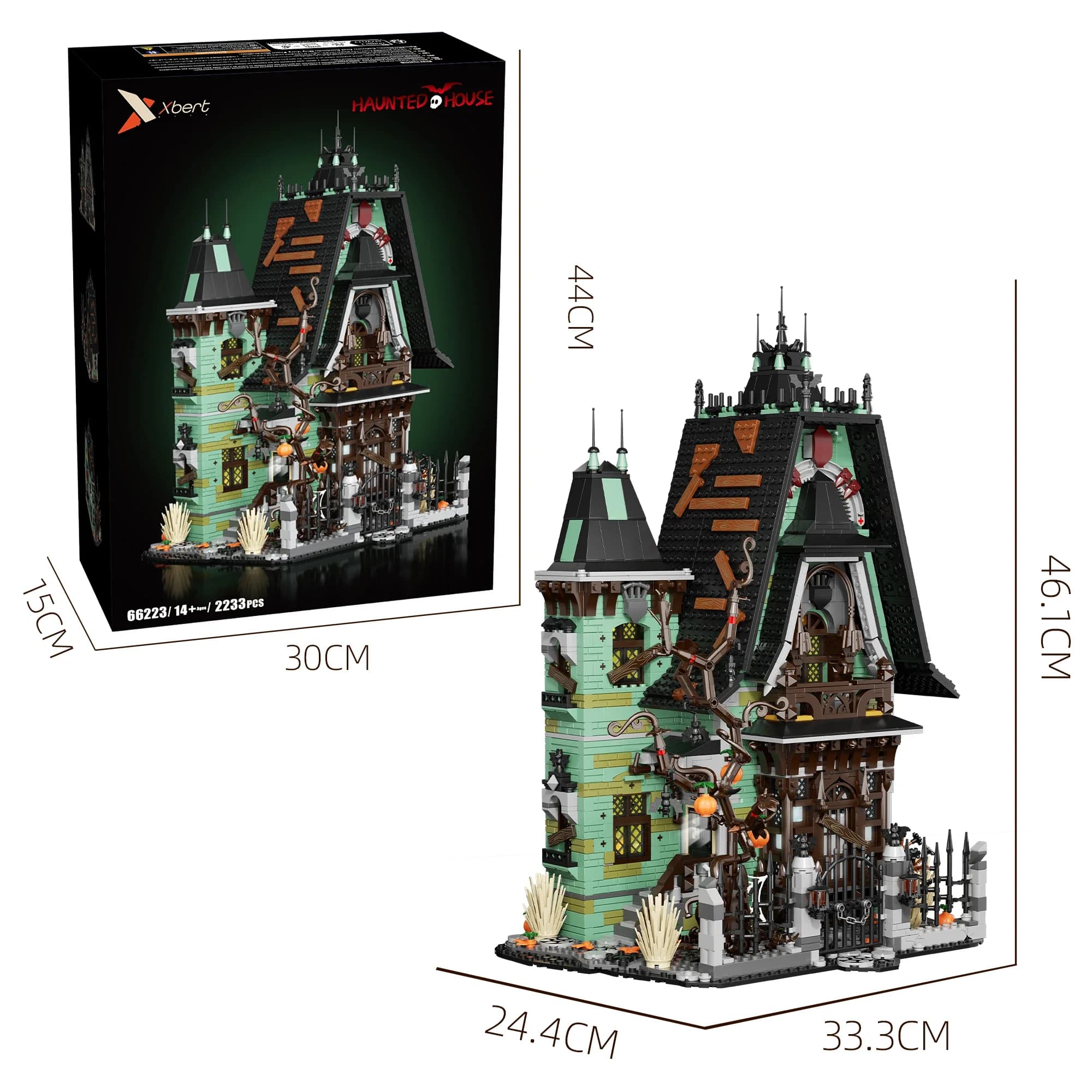 Blocs de construction de maison hantée gothique vampire pour Halloween - Briques de modèle rétro d'h