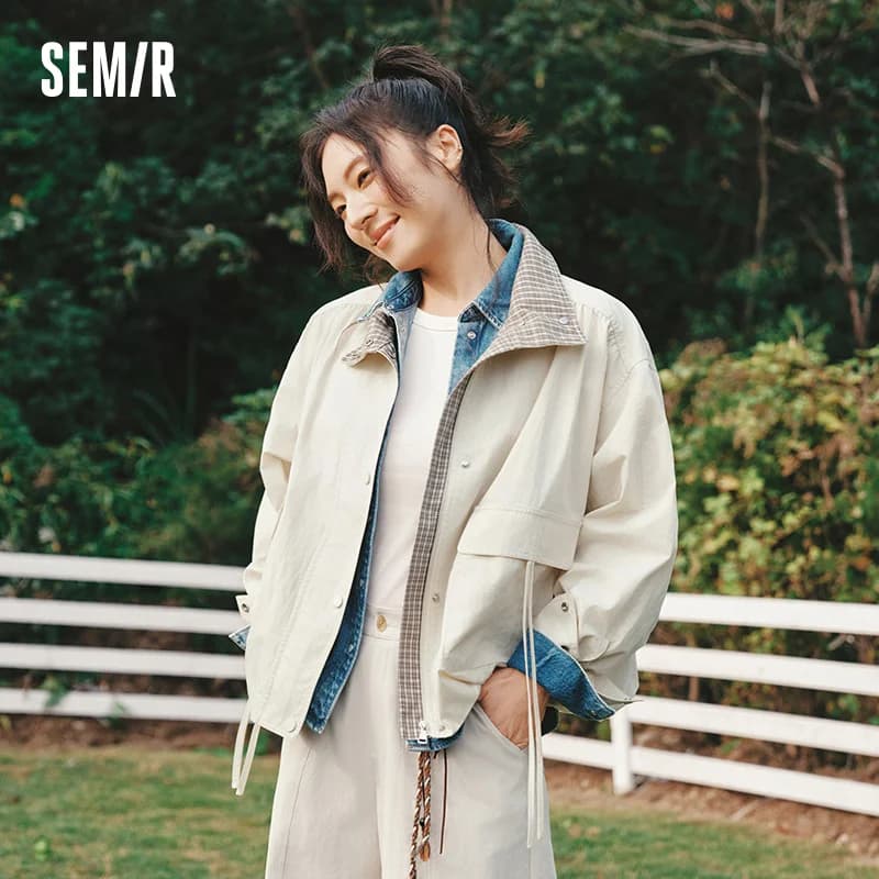 Veste rétro Semir pour femme, collection Printemps 2026, à carreaux, coupe oversize, style décontrac