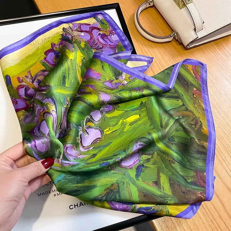2025 mode 100% véritable foulard en soie 53cm carré Bandelet femmes soie tempérament petite écharpe 