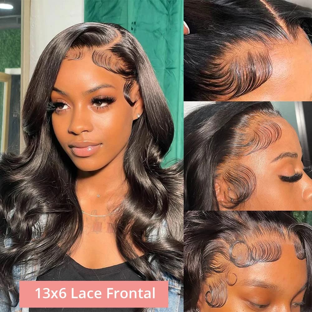 Perruque Lace Front Wig Body Wave Brésilienne Naturelle, Cheveux Humains, Sans Colle, 30 32 34 Pouce