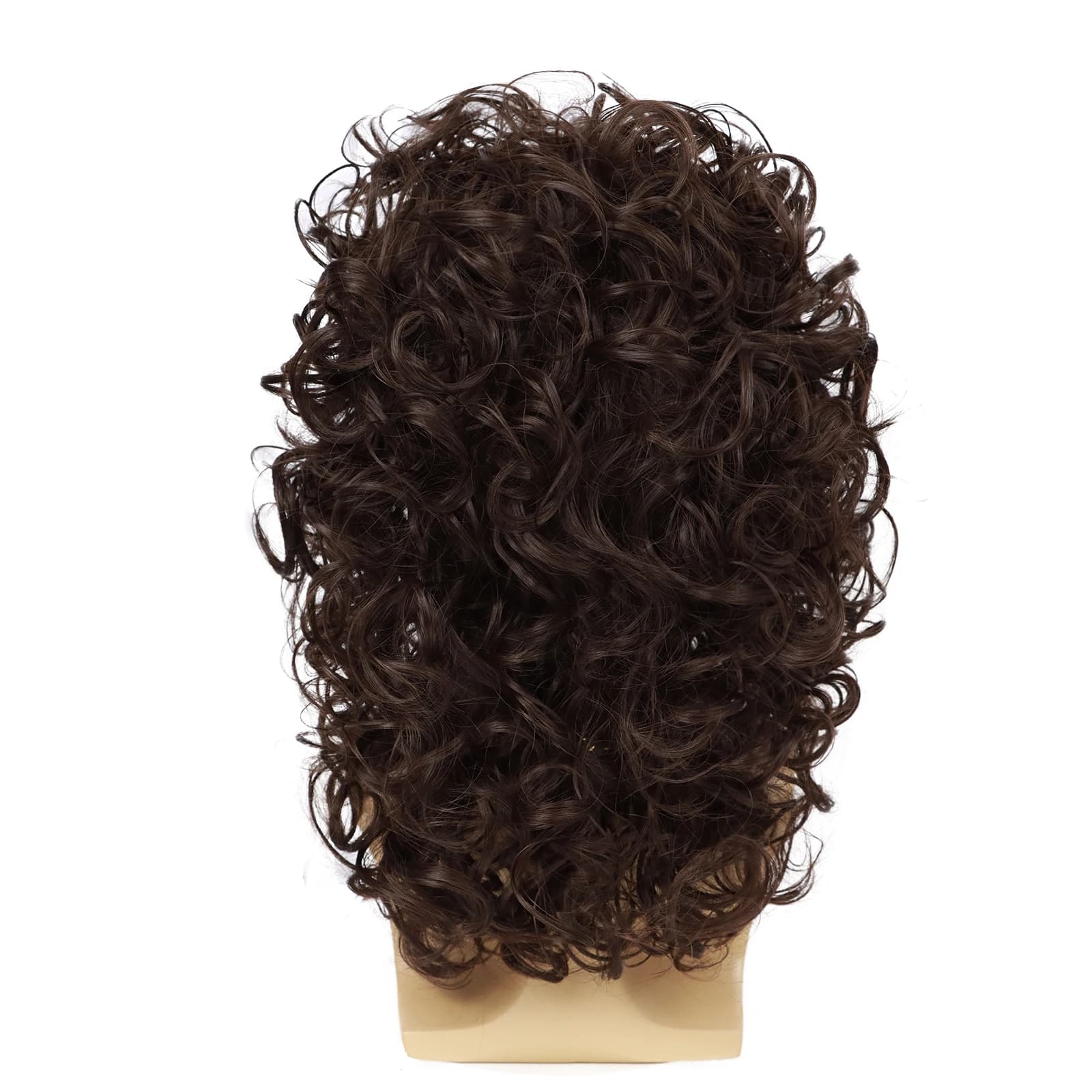 Perruques synthétiques des années 70 pour hommes, Disco pour fête d'halloween, cheveux courts marron